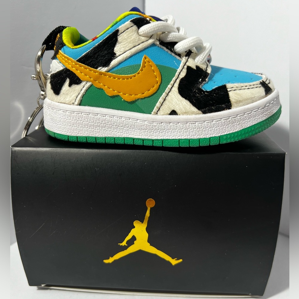 Ben & Jerry's Nike Air Jordan 1 Low Chunky Dunky Sneaker 4.5” Keychain Cow